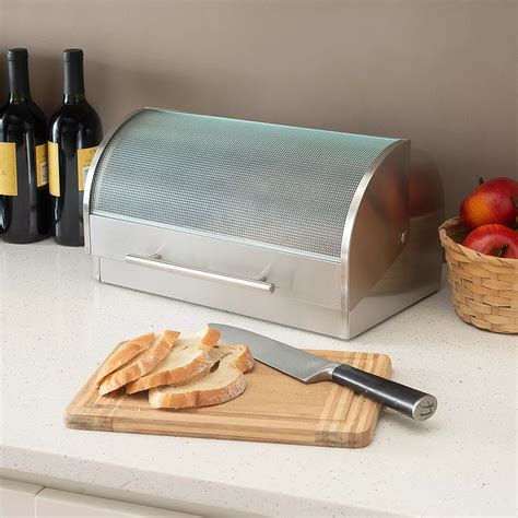 home it stainless steel bread box for kitchen|large stainless steel bread bin.